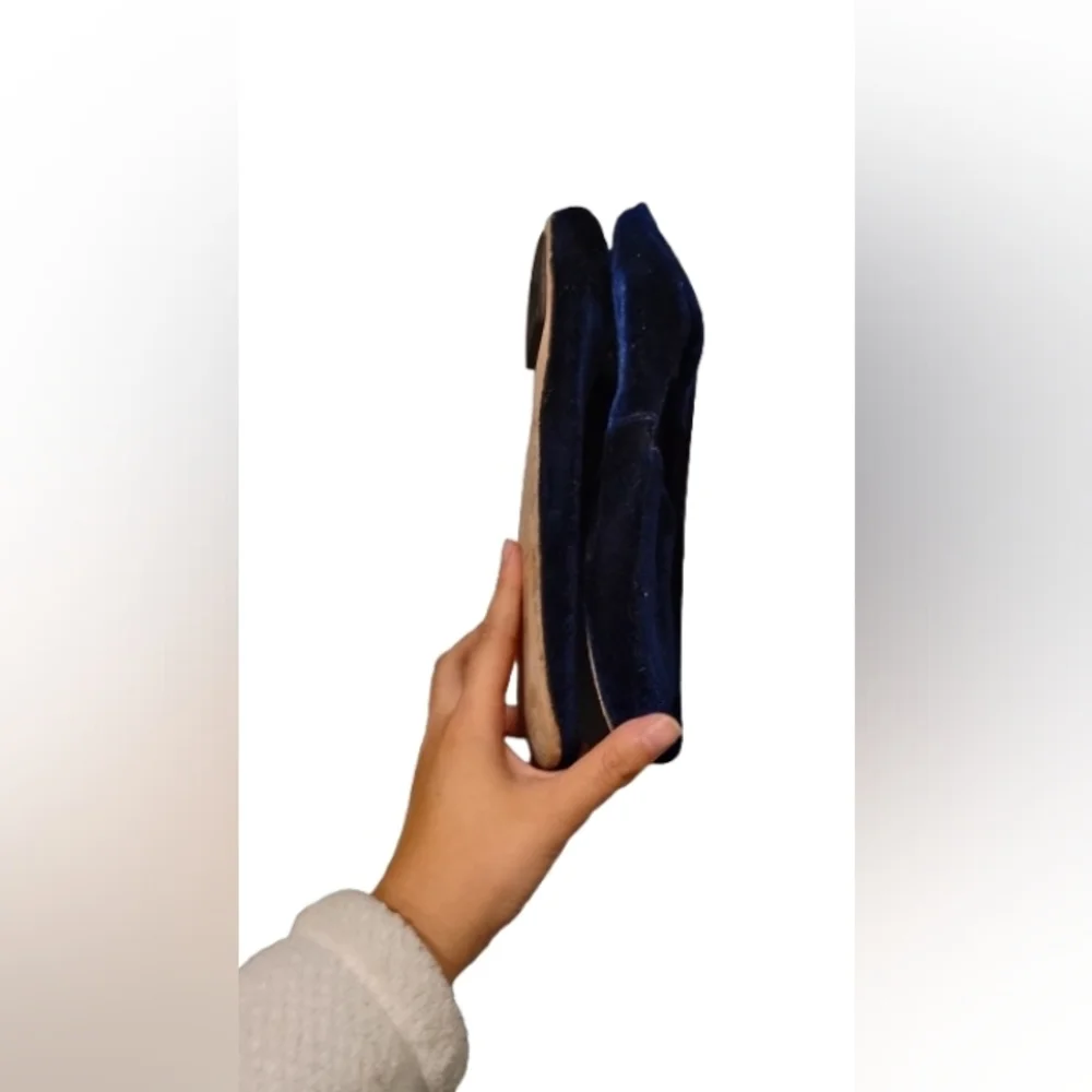 Tibi Navy Blue Velvet Cecil Loafers Sz 38.5